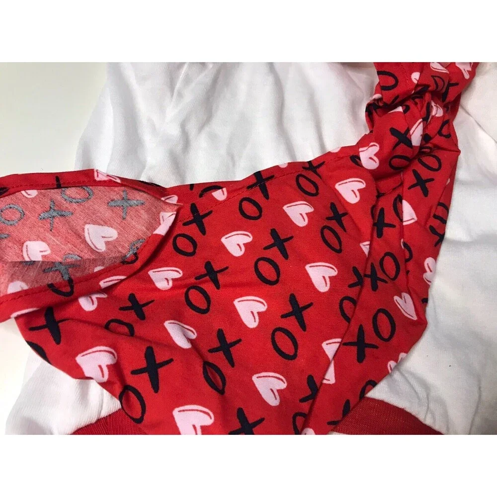 New 25 Cent Kisses Dog Shirt Bandanna Set Valentine's Day Outfit Puppy Large